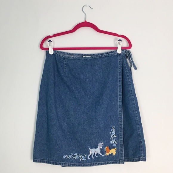 Vintage Disney Lady and the Tramp Wrap Skirt M